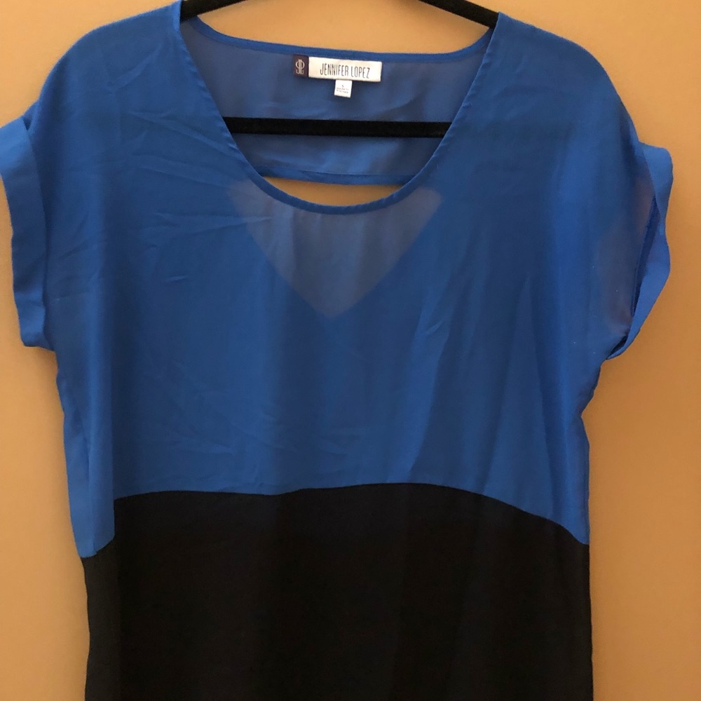Blue and black t shirt